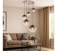 LED Soffitto Pendolo Lampada Vetro Sfera Colori Fumi Ess Camera Cromo Filamento [EEK: E]