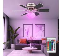 LED Soffitto Ventilatore Residenziale Camera Raffreddamento RGB Telecomando Big [EEK: F]