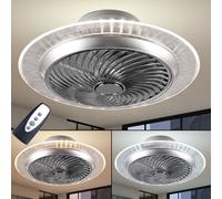 LED Soffitto Ventilatore Silenzioso Timer Telecomando Luce Diurna Lampada