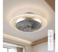 LED Soffitto Ventilatore Silenzioso Timer Telecomando Luce Diurna Lampada