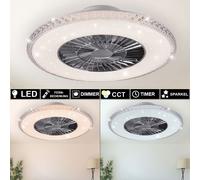 LED Soffitto Ventilatori Radiatore Lampada Regolabile Telecomando Luci Diurne [EEK: F]
