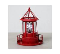 LED Solar Light Powered Rotating Lighthouse Beacon Lamp, Outdoor Courtyard Waterproof Solar Lamp