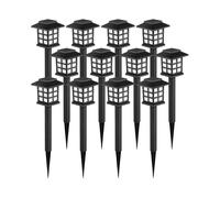 LED Solar Lights Outdoor - 0.5W - 12 Packs - Waterproof ABS - Warm White
