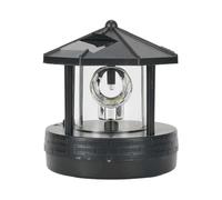 LED Solar Powered Lighthouse,360 Degree Rotating Lamp LED Solar Lighthouse Landscape Path Lights Ga-JK