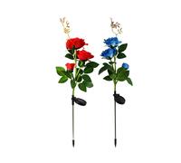 LED Solar Rose Flower Outdoor Landscape Villa Garden Light 3 Rose Lights Colore