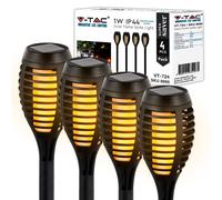 LED Solare a Forma di Torcia 1W IP44 Giardino Esterno Luce Calda V-TAC VT-724