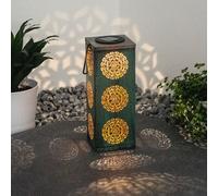 LED Solare Esterno Appesa Lanterna Ruggine Fiori Fustellati Giardino Hof Plug-In