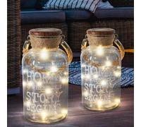 LED Solare Esterno Lampada Corda Canapa Braun Giardino Terrazza Glas Design Deco