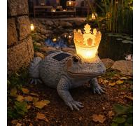 LED Solare Figura Esterno Luci Ranocchio Re Lampada Decorativa Giardino Beet A