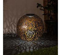 LED Solare Lampada a Spiedo Grigio-Argento Luce Sferica Esterno da Giardino
