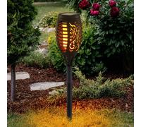 LED Solare Lampada Esterni Plug-In Faretto Giardino Fuoco Effetto Decorazione