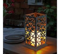 LED Solare Lampada Steh da Appendere Lanterna Fuoco Effetto Giardino Esterno