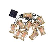 LED Solare Luci 5m Lungo IP44 2000 K Bambù Luce per Esterni Balcone Giardino