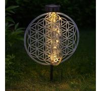 LED Solare Sfera Lampada Fiore Esterno Argento Chiodi Cortile Giardino Plug-In