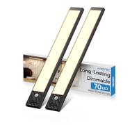 Led Sottopensile Cucina Dimmerabile, 2500mAh Ricaricabile Luce Sottopensile Cucina led con Sensore, Senza Fili Luci Led Sottopensile per Cucina, Armadio, Corridoio (Luce Bianca Calda, 32,5cm)