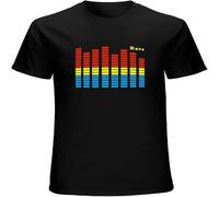LED Sound Activated Flash Light Up El Equalizer LED for Bar Dj Rock Disco Fantastic Men's T-Shirt Unisex Mens Tees Black XXL