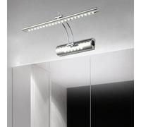 LED Specchio Bagno Applique da Parete con Interruttore Inox Impermeabile Lampada da Parete Estensibile Regolabile Girevole Acciaio Iluminazioni per Pareti Immagine Trucco (Luce Bianca Argentata,55cm)
