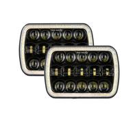 LED Specchio Indicatore Fari Anteriori A LED Suqare 7x6 Hi-Lo Beam DRL Indicatori Direzione Lampada Impermeabile per Jeep per Wrangler YJ per Cherokee XJ per Comanche MJ Laterale Indicatore(2 Pezzi)