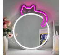 LED Specchio Neon Luci Dressing Up Specchio Gatto/Shine Cuore/Bat/Farfalla Forma Neon Segni Moderna Casa Ragazza Camera Bagno Salon Wall
