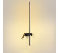 LED Spotlight, 31.5" Linear Metal Flute Wall Lamp with Adjustable Reading, LED Wall Lights - 19W, Ultra-Thin Bedside Wall Sconce, Strip Bedroom Wall Lamps
