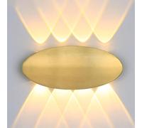 LED Spotlight, 8 Lights Up Down Lighting Wall Light Gold, Outdoor Wall Porch Light, Exterior Wall Mount Lamps for Foyer Courtyard Villa (Gold E,Warm Light)