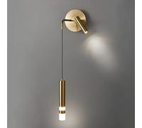 LED Spotlight, 8W LED Gold Wall Lamps with Reading Light, Wrought Iron Lamp Body + Acrylic Lampshade Wall Lighting, Wall for Bedside, Study Room