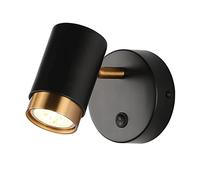 LED Spotlight, Bedside Reading Lamp, Iron Metal Bedroom Wall, 360°+80° Rotat Adjustment Lighting Angle, Decorative Lighting Fixture, Wall Mounted Night Lights (GU10)