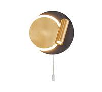 LED Spotlight, Bedside Reading Lamp, Round Metal Wall Sconce with Acrylic Lampshade, 350°+° Adjustable, LED Wall Light Fixture, Bedroom Wall Lamps 6000K