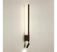 LED Spotlight, Bedside Reading Wall Lamp, Linear Metal Ultra-Thin Flute Wall Sconce with Adjustable, Bedroom Decorative Lighting Wall Lights