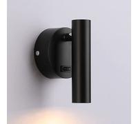 LED Spotlight, Bedside with Button Switching On, LED Reading Wall Lamp, Metal Wall Sconce, 3W 6000K Bedroom Decorative Wall Light Lighting Angle 30°