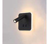 LED Spotlight, LED Square Wall Light Bedside Reading Wall Sconce Adjustable Headboard Spot Lamp, Wall Swivel Flexible Wall Lights for Bedroom Study Office Hotel