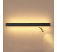LED Spotlight, Linear Long Strip Wall Sconce, Black Metal Wall Lamp with Bedside Reading, Ultra-Thin Bedroom Lighting Wall Light, Wall Lights
