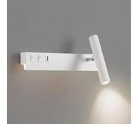 LED Spotlight, Rotating Bedside Wall Sconces LED Wall Lamp with USB Port/Switch, 3 Color Mode Wall Spot Lights Night Fixture for Bedroom Living Room Hotel, 7W+3W