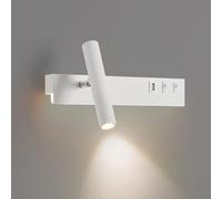 LED Spotlight, Rotating Bedside Wall Sconces LED Wall Lamp with USB Port/Switch, 3 Color Mode Wall Spot Lights Night Fixture for Bedroom Living Room Hotel, 7W+3W