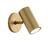 LED Spotlight, Single Head Brass Wall Sconce 80° Rotating Adjustment Wall Lamp Bedside Reading Socket Lighting Wall Light Sconces Lights for Hallway, Bedroom