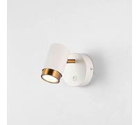 LED Spotlight, Socket Wall with Switch, Degrees Adjustable Monopoint Spot Lights - Wall Mounted Reading Lamp for Bedroom Hotel Bedside (White)