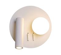 LED Spotlight, White LED Wall Sconce ing with On off, Round Adjustable Bedside Reading 3000K Metal Rotatable Headboard Reading Lamp, 3W+3W