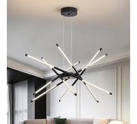 LED Sputnik Chandelier,Black/Gold Industrial Pendant Light Fixture,Indoor Hanging Ceiling Lighting with 12 Heads for Living Room,Dining Room,Kitchen,Bedroom