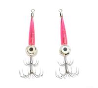 LED Squid Jig Hooks 2Pcs ABS Night Fishing Lure(4# Pink) | LED light up on water per contact, ABS per durable body, ideal for night squid fishing, 2-piece set included