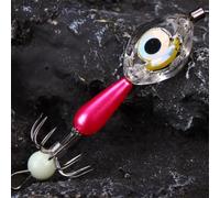LED Squid Jig Hooks 2Pcs ABS Night Fishing Lure(4# Yellow) | LED light up on water per contact, ABS per durable body, ideal for night squid fishing, 2-piece set included