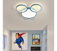 LED Stanza Dei Bambini Plafoniera Topolino Disegno Lampada Da Soffitto Dimmerabile Ragazzo Ragazza Illuminazione Interna 48W Acrilico Decorazione Salotto Cameretta Studio D55CM,Blu
