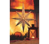 LED Stella di Legno Telecomando 10 Fenster-Weihnachts-Deko-Stern 52cm Ornamento