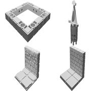 LED Stone Torch Wall Set Compatible with OpenForge 2.0 DnD Terrain System