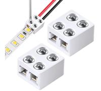 LED Strip Connector - 8mm Clear, Solderless Lock | 2 Pin 4 Pin LED Light Adapter, Quick Wiring Clip | For 3528 5050 RGB Single Color Tape Home Cabinet Under Cabinet