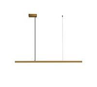LED Strip Light Fixture Chandelier 3 Colors Dimmable Linear Pendant Lighting Hanging Brushed Brass Finish, Dining Table Kitchen Island Ceiling Fixtures