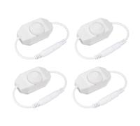 LED Striscia Dimmer Interruttore 12-24V DC PWM Rotante Inline Dimmer,Bianco,4pz