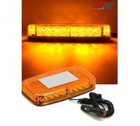 LED Strobo Magnetico Faro Emergenza Luce Avvertimento Ambra Vetro Tetto 12-24