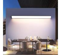 LED Terrazza Lampada da parete Impermeabile Moderna Giardino All'aperto Alluminio Applique da parete Nera Barra Luminosa Lunga per Camera Soggiorno Corridoio Illuminazione Esterna (4000K,120CM)