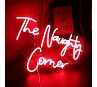 Led "The Naughty Corner" Segno neon Lettere Alimentato USB Luci al neon per la stanza Home Bar Art Decorazione della parete Finestra del partito Soggiorno Decor Regalo di Natale (rosso)