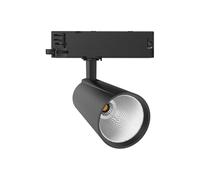 LED track light 30 Watt trifase a 4 fili rotante e girevole 3000K bianco caldo 2800lm plafoniera in alluminio per sistema di illuminazione interna a binario, nero